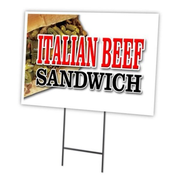 Signmission Italian Beef Sandwich Yard & Stake outdoor plastic coroplast window, C-2436 Italian Beef Sandwich C-2436 Italian Beef Sandwich